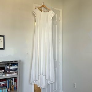 Lulus Radiance of Love White Cap Sleeve Backless A-Line Maxi Dress